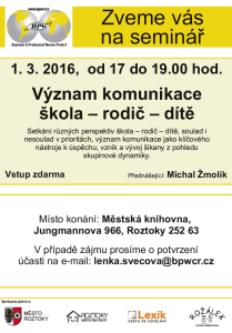 Seminář Roztoky – 1. března @ Městská knihovna, Jungmannova 966, Roztoky 252 63