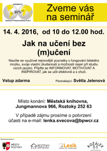 Seminář Roztoky – 14. dubna @ Městská knihovna, Jungmannova 966, Roztoky 252 63