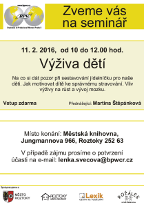 Seminář Roztoky – 11. února @ Městská knihovna, Jungmannova 966, Roztoky 252 63