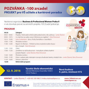 Setkání nad výsledky projektu 100Zrcadel pokračování @ VŠE | Prague | Prague | Czech Republic