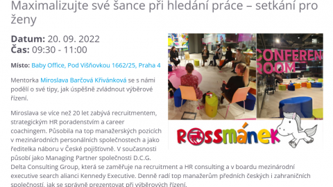 Maximalizujte své šance při hledání práce – setkání pro ženy z Prahy 4
